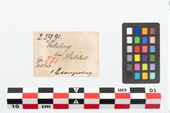 Etikett zu Bronzering (NHMW-PRAE-025991)